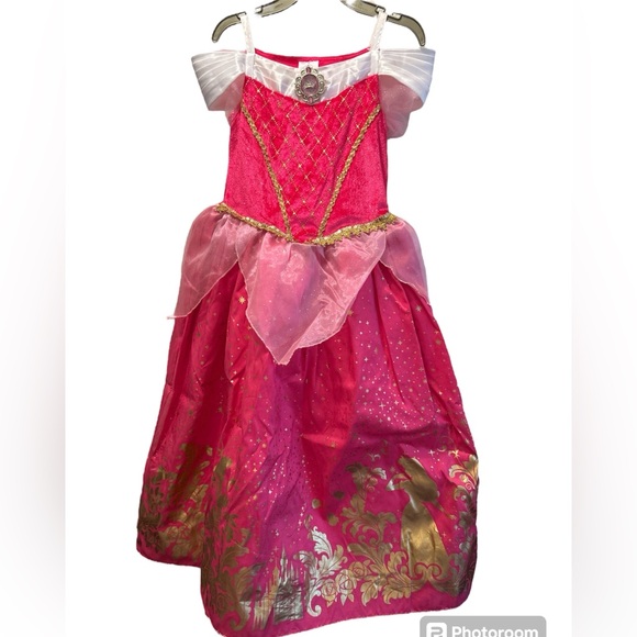 Disney Store Princess Aurora Costume Dress, size 7/8. Free Aurora wand. - Picture 1 of 5